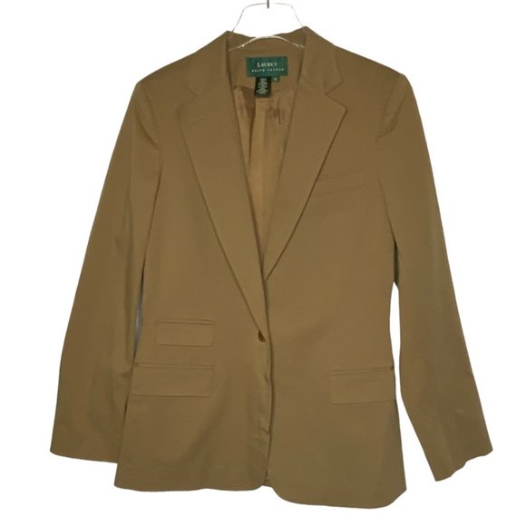 Ralph Lauren Jackets & Blazers - Ralph Lauren cotton Summer blazer size 10 dark khaki full lined